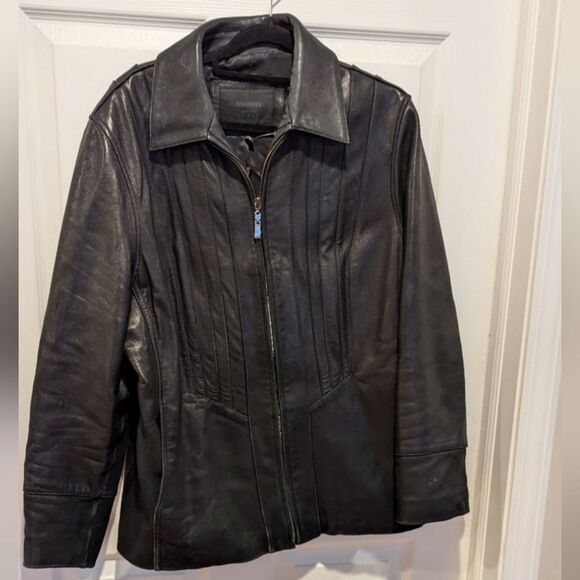 Avanti New York Size 1X Genuine Leather Black Jacket - Picture 2 of 9